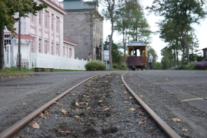 北海道開拓の村　馬車鉄道　レール